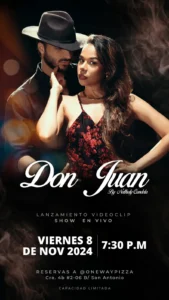 Nathaly Candela en el lanzamiento de su video musical "Don Juan" en Cali, con show en vivo.